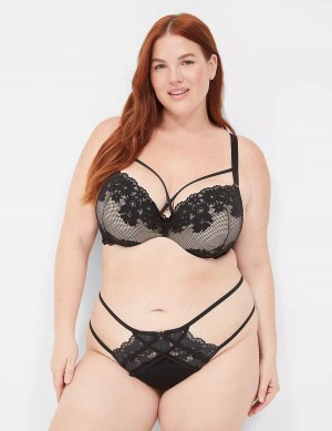 Dámské Bralettes Lane Bryant Fishnet Lace Max Boost Plunge Černé | WUR856CY