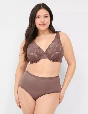 Dámské Bralettes Lane Bryant Lace Unlined Full Coverage Tmavě Šedé Hnědé | UAW1366AQ