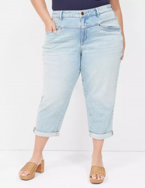 Dámské Džíny Lane Bryant Boyfriend Fit Capri Světle Blankyt | BXI3839DC