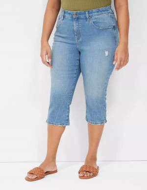 Dámské Džíny Lane Bryant Signature Fit High-Rise Pedal Blankyt | YOO692MK