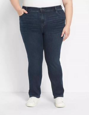 Dámské Džíny Lane Bryant Straight Fit High-Rise Straight Tmavě Blankyt | FRQ6286TA