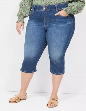 Dámské Džíny Lane Bryant Tighter Tummy Fit High-Rise Pedal Blankyt | XDY5856TP