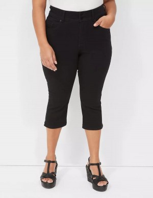 Dámské Džíny Lane Bryant Tighter Tummy Fit High-Rise Pedal Černé | AYX1234BJ