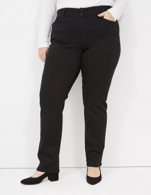 Dámské Džíny Lane Bryant Tighter Tummy High-Rise Straight Černé | EJH684QT