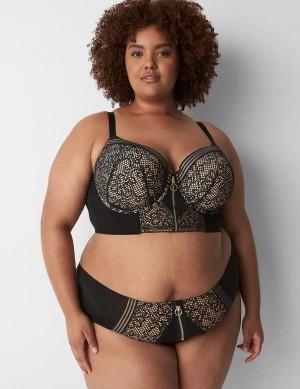 Dámské Drzé Kalhotky Lane Bryant Zip-Front Brief Černé | YGL2632BC