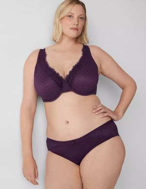 Dámské Hipster Kalhotky Lane Bryant No-Show Lace-Back Fialové | GKV510CD