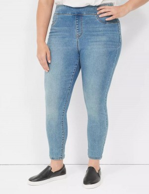 Dámské Jegginy Lane Bryant High-Rise Sateen Pull-On Blankyt | MSN8129XP