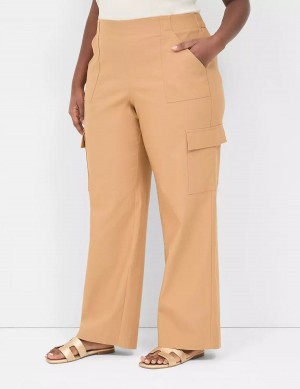 Dámské Kalhoty Lane Bryant 4-Season Pull-On Straight Cargo Hnědé | NFX4349AK