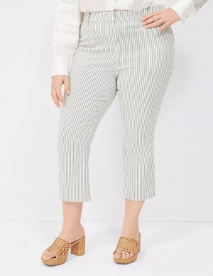 Dámské Kalhoty Lane Bryant 4-Season Slim Capri Zelene Proužek | YGK1341VD