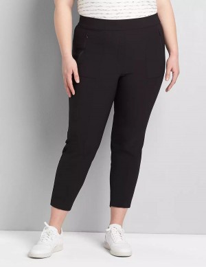 Dámské Kalhoty Lane Bryant On-The-Go Slim Ankle Černé | FVQ4510JK