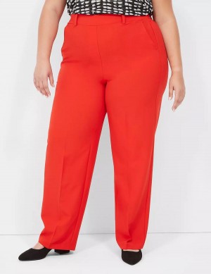 Dámské Kalhoty Lane Bryant Perfect Drape Pull-On Straight Červené | ODQ6339KZ