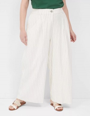 Dámské Kalhoty Lane Bryant Pleated Wide Leg Bílé | OZS3424QE