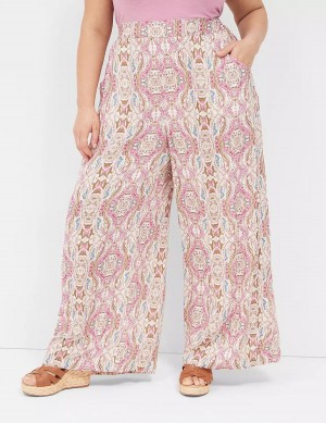 Dámské Kalhoty Lane Bryant Wide Leg Vacation Růžové | SAD6252NS