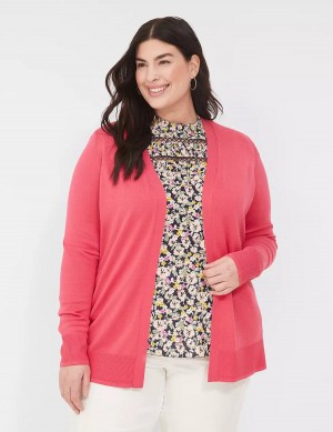 Dámské Kardigan Lane Bryant Modern Long-Sleeve Open-Front Růžové | RYW5113BW