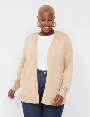 Dámské Kardigan Lane Bryant Modern Long-Sleeve Open-Front Hnědožlutý | IXF7683AG