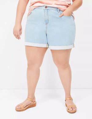 Dámské Kraťasy Lane Bryant Boyfriend Fit Midi Jean Světle Blankyt | GXM333KA