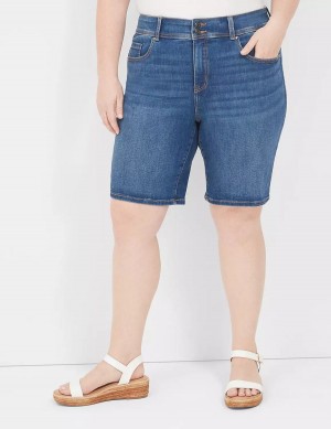 Dámské Kraťasy Lane Bryant Tighter Tummy Fit High-Rise Bermuda Jean Blankyt | NJC3834DB