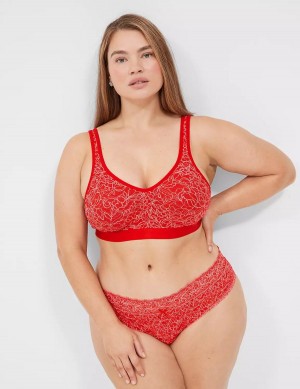 Dámské Podprsenka Bez Podšívky Lane Bryant No-Wire with Lace Červené | WOP1923ME