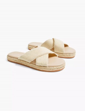 Dámské Sandály Skluzavky Lane Bryant Dream Cloud Criss-Cross Espadrille Béžový | BFS6437RP