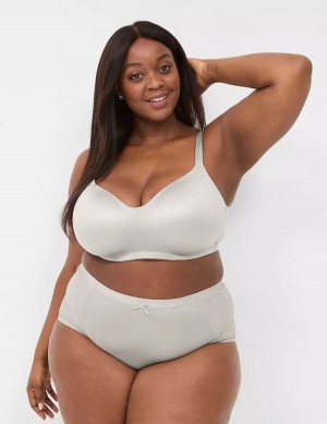 Dámské Slipy Lane Bryant No-Show Full with Lace Bílé | QCB3073JZ