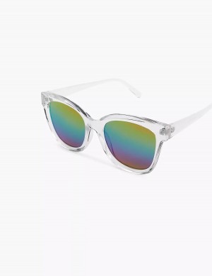 Dámské Sluneční Brýle Lane Bryant Pride Rainbow Mirrored Lens Cateye Bílé Viacfarebný | HKN9154RE