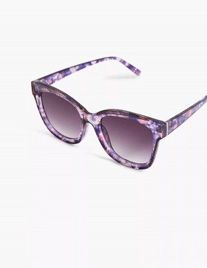 Dámské Sluneční Brýle Lane Bryant Purple Floral Cateye Fialové Viacfarebný | SWW7164LC