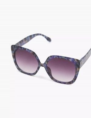 Dámské Sluneční Brýle Lane Bryant Purple Tortoiseshell Print Large Cateye Blankyt Černé | BPQ84QO