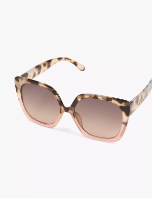 Dámské Sluneční Brýle Lane Bryant Tortoiseshell Print & Pink Ombre Large Cateye Hnědé Růžové | JBG424TK