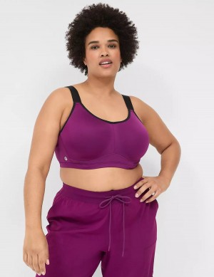 Dámské Sportovní Podprsenka Lane Bryant LIVI High-Impact Wicking Underwire Tmavě Fialové | TZX2461PG