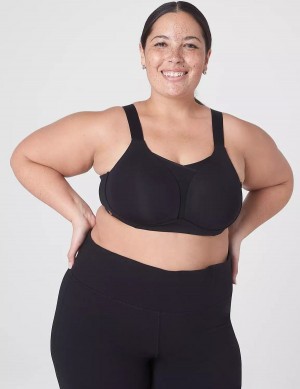 Dámské Sportovní Podprsenka Lane Bryant LIVI Wireless Medium-Impact Wicking Černé | VFK7870JQ