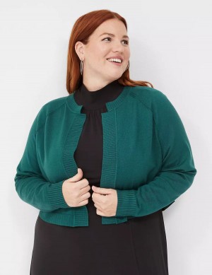 Dámské Svetry Lane Bryant Crop Open-Front Shrug Zelene | QLX3273WJ