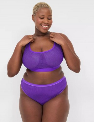 Dámské Tanga Kalhotky Lane Bryant Crush Fishnet French Fialové | KFT5699OQ