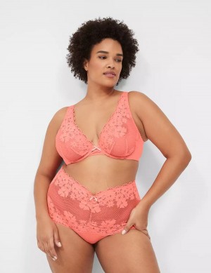 Dámské Tanga Kalhotky Lane Bryant Fishnet Lace Růžové | NHH2698JA