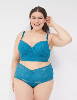 Dámské Tanga Kalhotky Lane Bryant Lace Blankyt | RSG3515PK