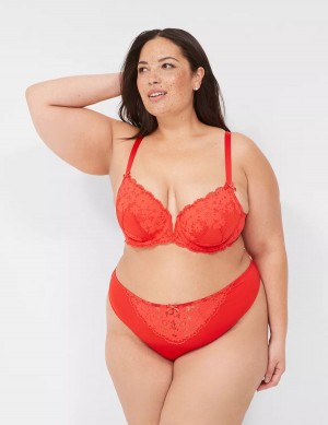 Dámské Tanga Kalhotky Lane Bryant Lace French Tmavě Červené | FIZ1324CM