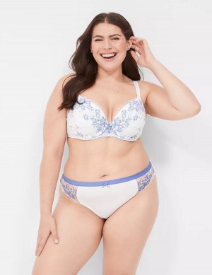 Dámské Tanga Kalhotky Lane Bryant Stretch Lace Bílé | BET7230QH