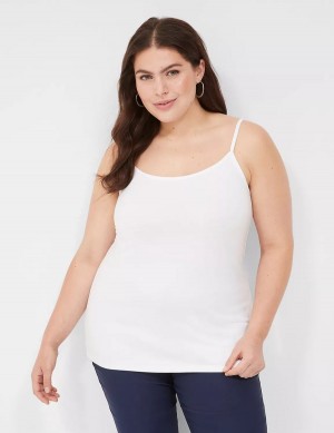 Dámské Tílko Lane Bryant Cotton Cami Bílé | JMM461HP