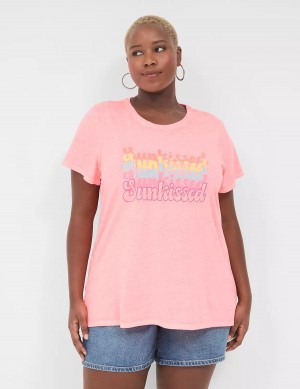 Dámské Tílko Lane Bryant Embroidered Sunkissed Graphic Tee Světle Koralove | VVP4781WL