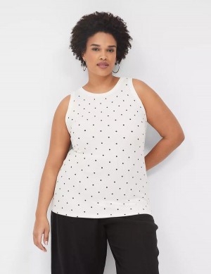 Dámské Tílko Lane Bryant Fitted High-Neck Rib Bílé | EHL9064PM