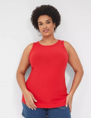 Dámské Tílko Lane Bryant Fitted High-Neck Rib Červené | WDQ3139MI