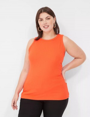 Dámské Tílko Lane Bryant Fitted High-Neck Rib Světle Červené | FJG3382JJ