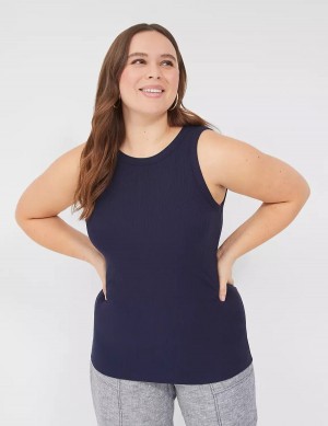 Dámské Tílko Lane Bryant Fitted High-Neck Rib Blankyt | EFN2778TH