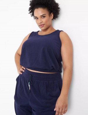 Dámské Tílko Lane Bryant LIVI Crop Towel Terry Blankyt | ZCY4311GW