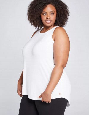 Dámské Tílko Lane Bryant LIVI High-Neck V-Back Bílé | ZFP6189FH