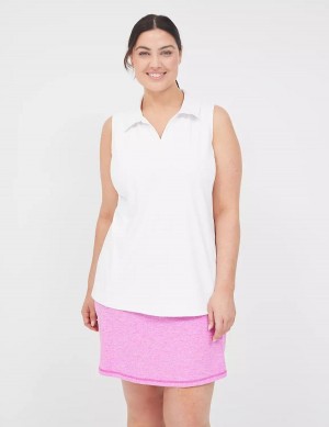 Dámské Tílko Lane Bryant LIVI V-Neck Recycled LIVI Soft Polo Bílé | TVN1154RR