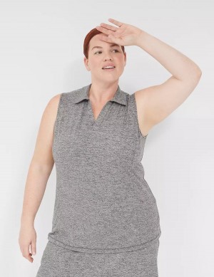 Dámské Tílko Lane Bryant LIVI V-Neck Recycled LIVI Soft Polo Černé Bílé | URI4166HP