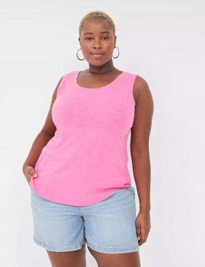 Dámské Tílko Lane Bryant Scoop-Neck Růžové | BDM3497LO