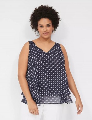 Dámské Tílko Lane Bryant Swing Double-Layer Chiffon Fialové | WNX9765OI