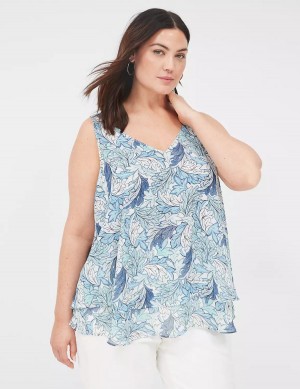 Dámské Tílko Lane Bryant Swing Double-Layer Chiffon Blankyt | PUD6992VL