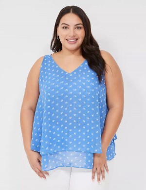 Dámské Tílko Lane Bryant Swing Double-Layer Chiffon Blankyt | CCM6523LP